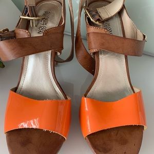Kenneth Cole Orange and Tan Sandals